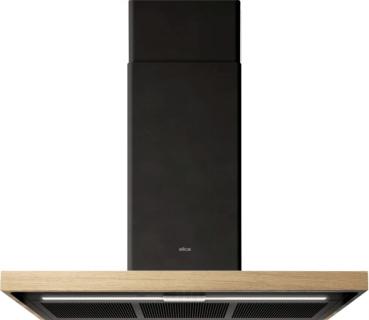 Elica BIO ISLAND BLRO/A/120 ROVERE - Inselhaube, Schwarz/Eichenholz, Umluft/Abluft, 120 cm